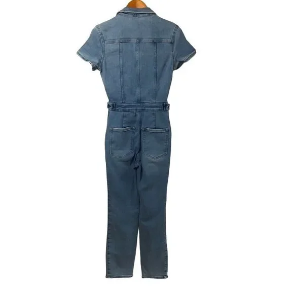 Good American | Fit For Success Blue Denim Jumpsuit NWT - Picture 3 of 5